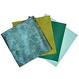 Green Leather Skin Hide Sheets: 4 Green Scrap Leather Pieces Leather Sheets for Craft 5x5 Inches / 1