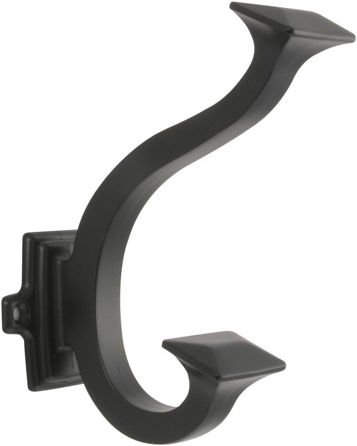Hickory Hardware P2155-10B Double Coat Hook, 0.875-Inch, Oil Rubbed Bronze