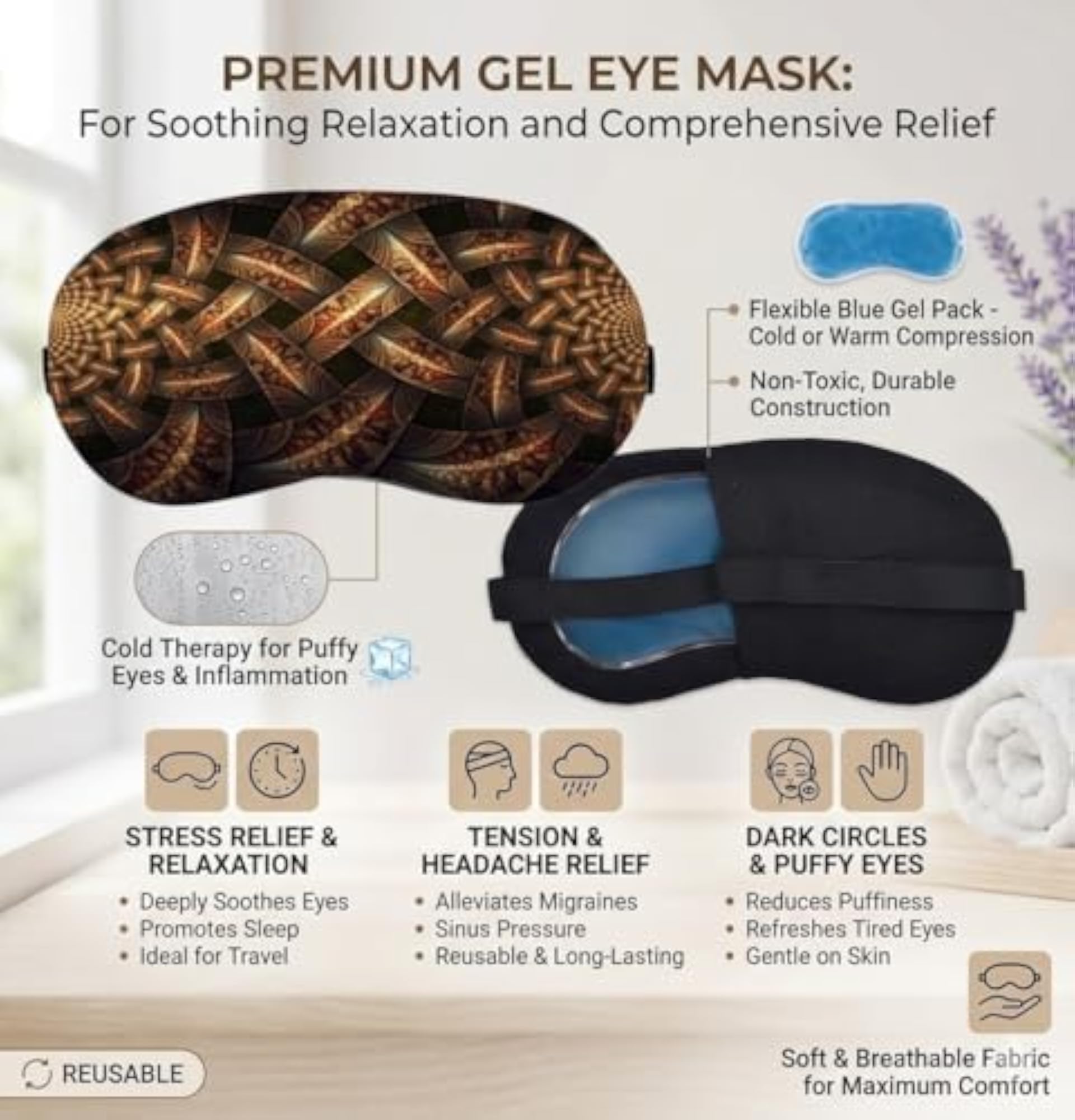 Soft Cotton Sleep Mask for Men & Women