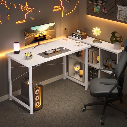 ODK Kleiner Schreibtisch, 100×48cm Computertisch Bürotisch für Arbeitszimmer, Schlafzimmer, Wohnzimmer,Büro, Schreibtisch Klein Modern Holz PC Tisch Officetisch für Home, Office, Weiß
