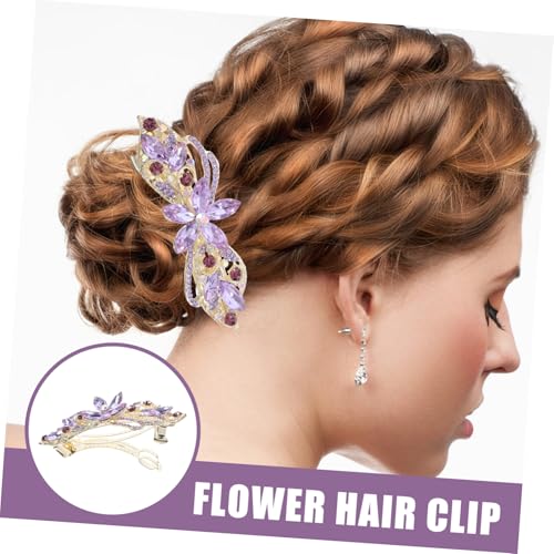 Barrette cheveux fleur anti-glisse pour fixer une queue de cheval stable - 5