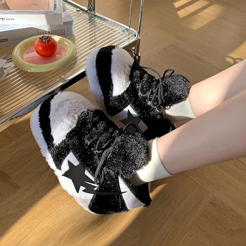 CUTEGAL Sneaker Slippers Comfy Fuzzy Fluffy Memory Foam Slippers Sneaker Slippers Plush Slippers One Size for Women and Men2
