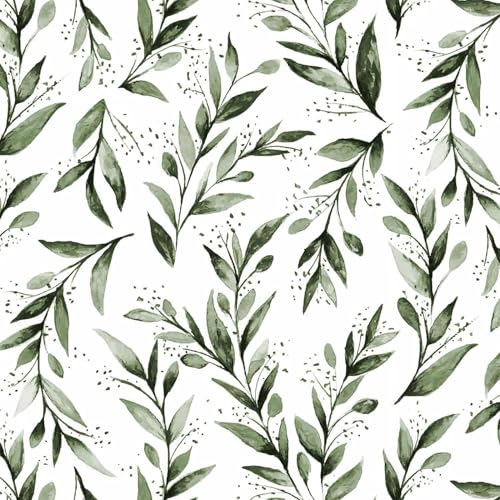 Livebor Green Leaf Wallpaper Peel and Stick Olive Leaf Contact