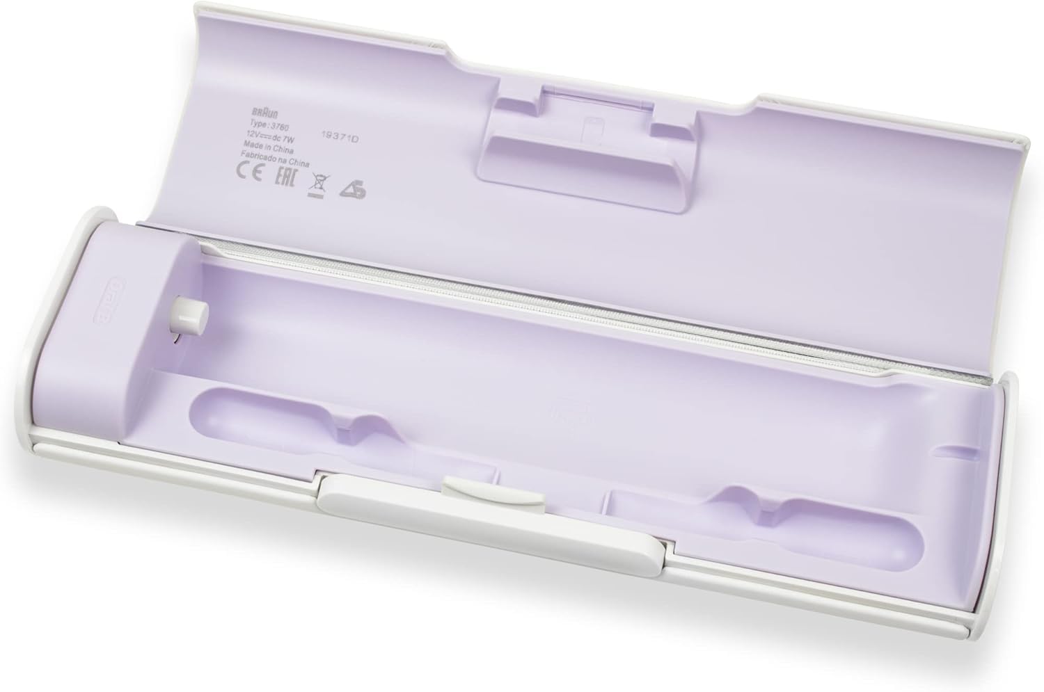 Oral-B Genius Series - Estuche de viaje para cepillos de dientes con función de carga para 1 pieza de mano y 2 cabezales de cepillo de dientes | Juego de funda de viaje y cable de carga (morado),