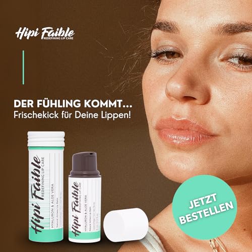 Hipi Faible HYALURON & ALOE VERA - Naturkosmetik Lippenpflege im Pump-Spender - Lippenbalsam 100% natürlich - 6 ml