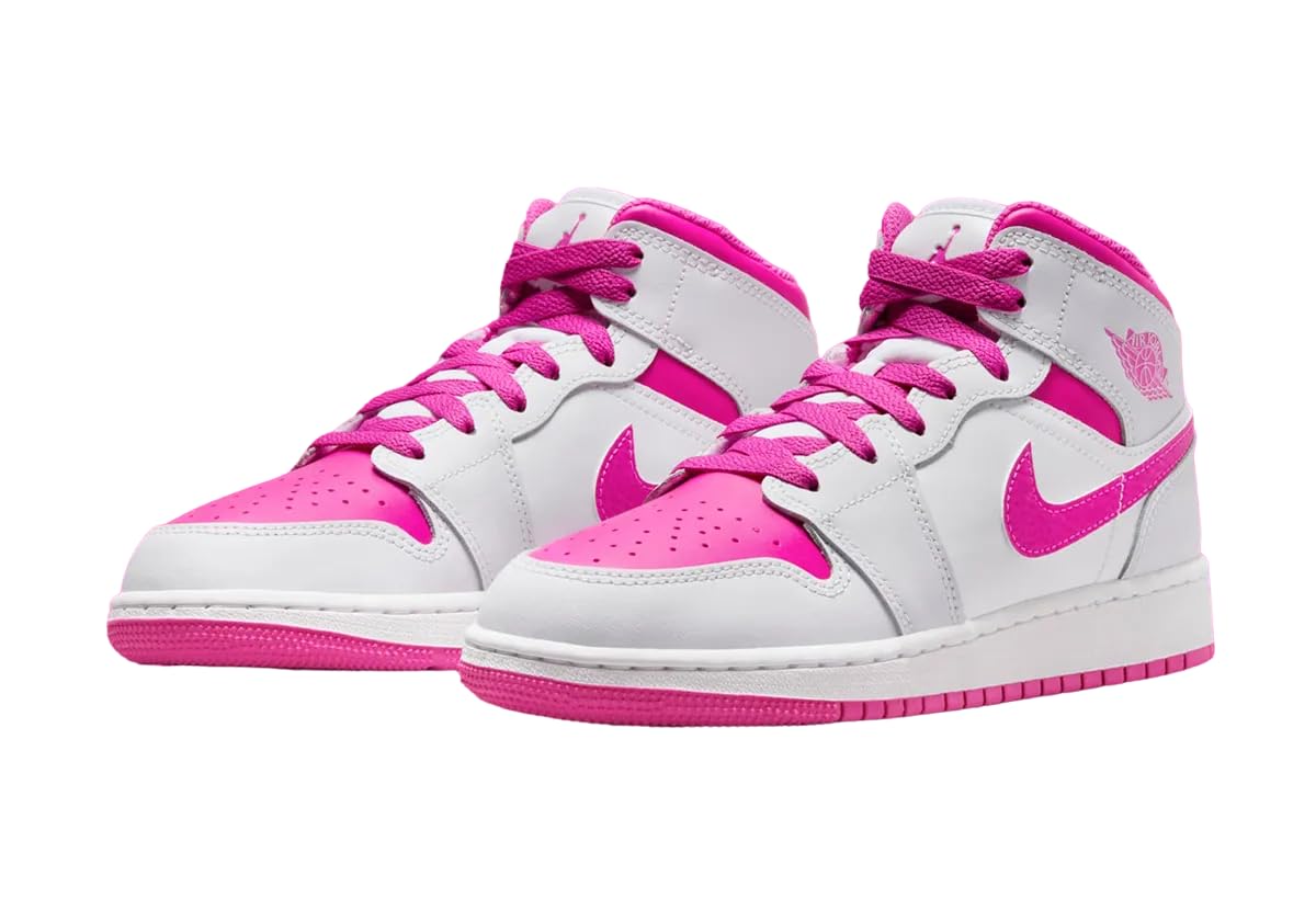Jordan Air 1 Mid Grade School Iris Whisper/Fire Pink-White FD8780-500 7Y