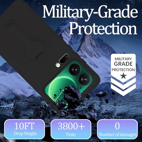 Coque Xiaomi 17 Pro Max en silicone noir avec support béquille intégré