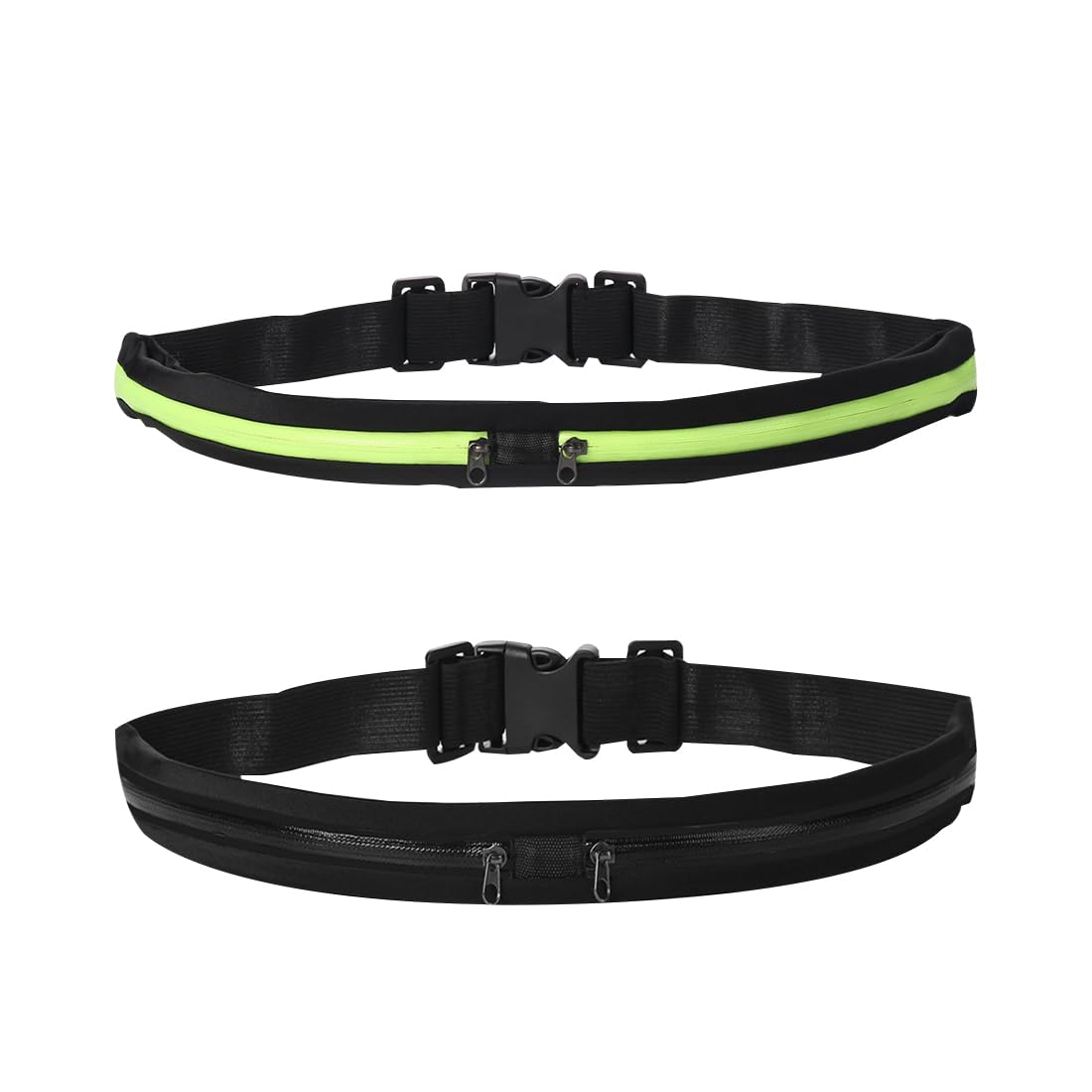 Cintura Da Corsa Porta Cellulare Running Belt 2 Due Marsupio Jogging Sport Outdoor Regolabile Resistente All'Acqua Nero E Verde