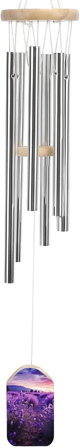 Outdoor Wind Chimes, Purple Lavender Printed Wind Chimes,Simple Wind Chimes,Curtain Wind Chimes for Home Decoration