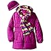 Pink Platinum Girls' Puffer Jacket with Stripe Lining and Accessories