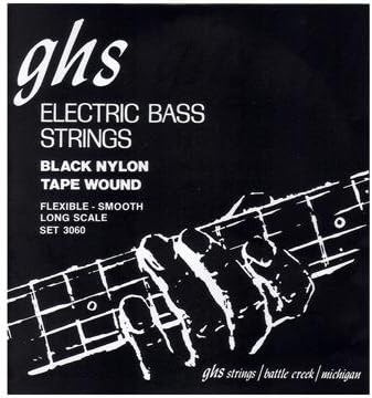GHS 3060 Medium Tapewound Black Nylon Electric Bass 4 String Set (50-105)