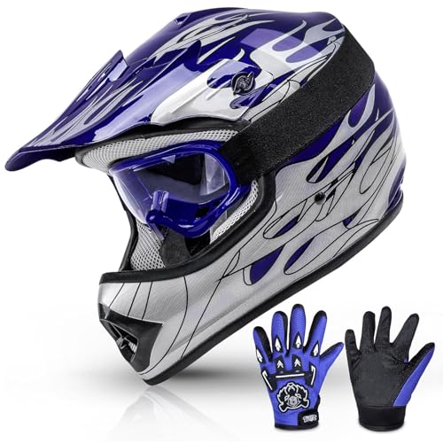 TCMT DOT Certified Youth Blue Flame Dirt Bike ATV...