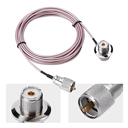 Zerone 5M/16FT Antenna Extension Cable Coaxial Cable UHF PL-259 Male to Female Cable Socket Adapter for Mobile Radio Antenna
