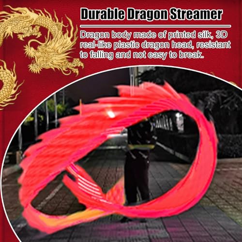 Dragon Poi - Streamer da giocoleria con luci a LED, per fitness e danza all'aperto
