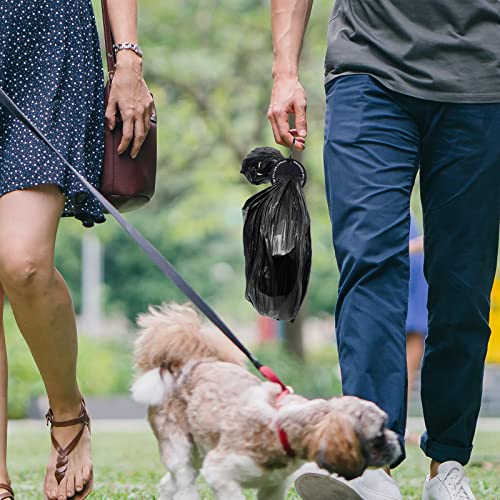 Image of 2 Colors Dog Poop Bag Holder, Waste Bag Dispenser with Carabiner Clip, Hands Free Poop Bag Carrier for Leash, Pet Waste Bag Holder for Dog Walking Accessory (Black)