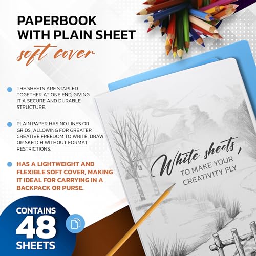 Cahier A4 agrafé couverture souple multicolore avec 48 feuilles blanches - 7