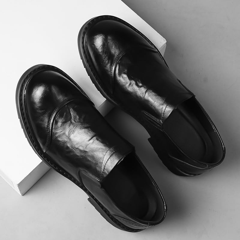 Men's Brown Dress Shoes Slip-Ons Genuine Leather Oxford Classic Formal Tuxedo Derby2