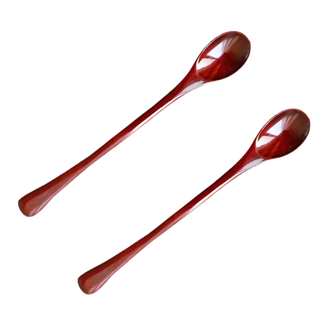 TIDTALEO Antique Style 2pcs Wooden Spoon Japanese Long Flat Stirring Spoon for Honey