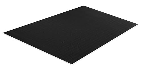 18030504 Comfort Step - Alfombrilla antifatiga de 38" con relieve acanalado, negro sólido, 3" x 5"