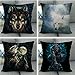 JOVEGSRVA Weißes Wolfskissen Dekorative Kissenbezüge Kissen 45Cm X 45Cm Kissenbezüge Für Wohnzimmer Schlafsofa Kissenbezüge 4Er-Set