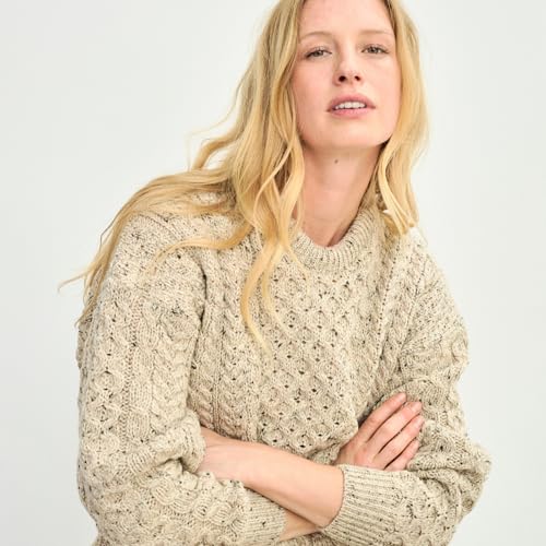 Inishbofin Mens Irish Cable Knit Sweater, 100% Natural Irish Wool2