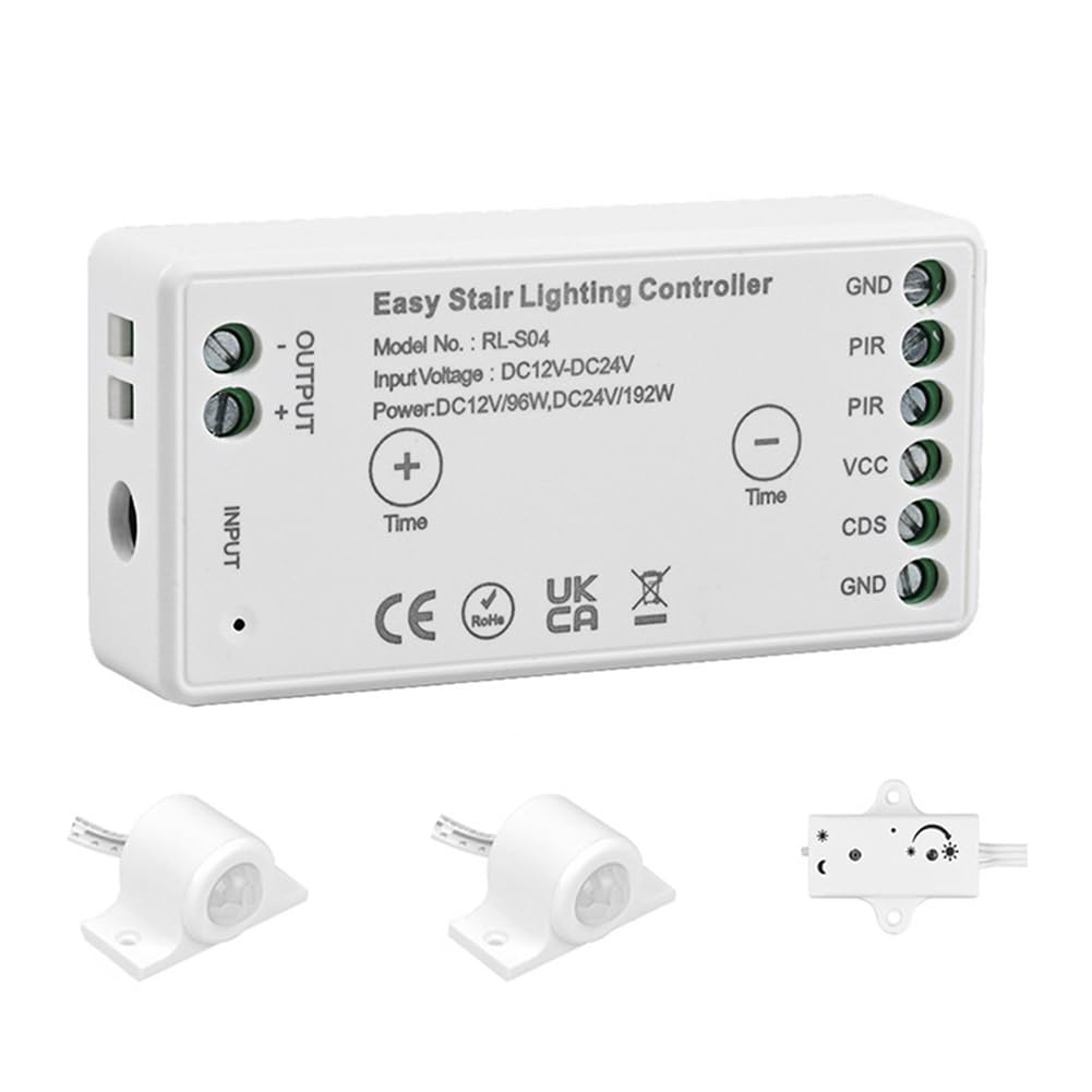 Littimoon WiFi Tuya APP DC 12V 24V 8A Easy LED Stair Lighting Controller PIR Infrared Human Motion Daylight Sensor Switch