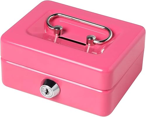 Miniatura 10 de Decaller - Caja de dinero con ranura para niños, caja de dinero pequeña con bandeja para dinero y cerradura de llave, 6 15 pulgadas x 5 pulgadas x 3