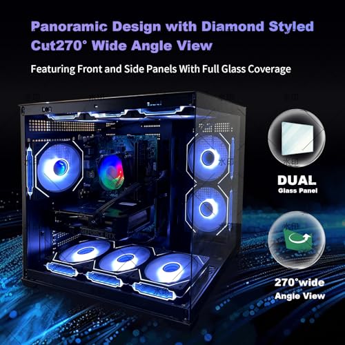 Image of Gaming PC Desktop Computer - Ryzen 7 5800X up to 4.7GHz, GeForce RTX 4060 8GB GDDR6, 16GB DDR4 RAM, 1TB NVMe SSD, WiFi 6 & BT 5.4, 9x ARGB Fans, 650W PSU, Windows 11 Pro