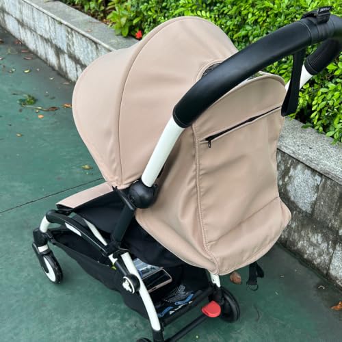 Image of Baby Stroller Seat Cushion and Canopy Compatible with Babyzen YOYO 2 and YOYO+, Pushchair Accessories Replacement Kit, Waterproof Double-Layer Fabric (Taupe)