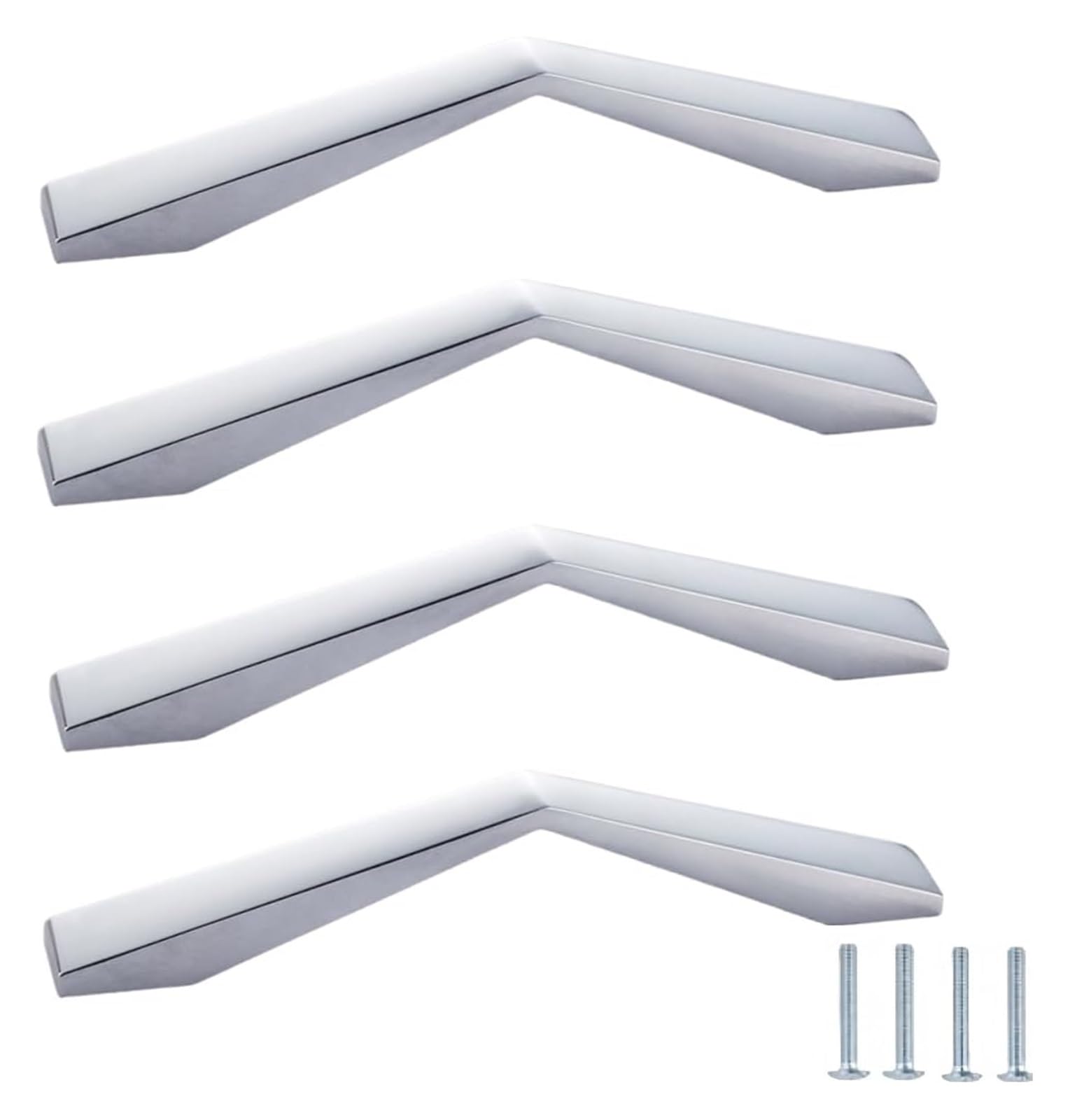 NLQCSXWEP Zinc Alloy Cabinet Bow Handle, Zinc Alloy Cabinet Drawer Pulls Bright Chrome 4 Pcs(B-192mm Bright Chrome)