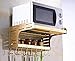 Kitchen shelf Wielofunkcyjna przestrzeń aluminiowa kuchenka mikrofalowa piekarnik półka ścienna wisząca półka do przechowywania 2-piętrowy uchwyt do piekarnika przechowywanie materiały wiszące LINGZHIGAN (kolor: Ziemia Hao złoto, rozmiar: 55 cm)