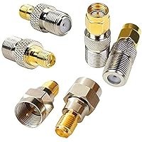 Greluma 2 Sets 6 Stück F-Typ auf SMA Stecker Buchse Adapter Koaxial Buchse