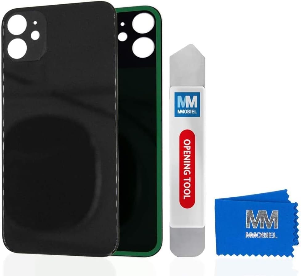 MMOBIEL Coque de Protection arrière Compatible avec iPhone 12 Mini - 5,4 Pouces - Noir - avec Outil de Levier en métal et Colle