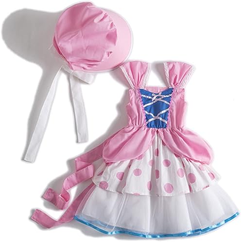 Toy Story Bo Peep Girls Classic Costume Polka Dot Dress with hat