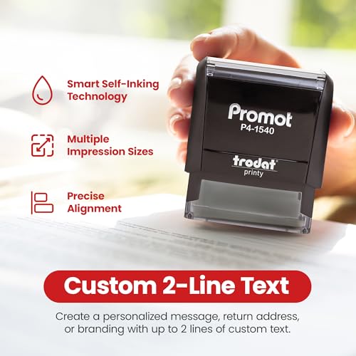 Promot Self Inking 2 Line Custom Stamp - Personalized Name Stamp for Office, Teacher, Address & Business Label Stamp - Choose Font, Ink Color, Pad, for Personal & Professional Use - Small - Image 4