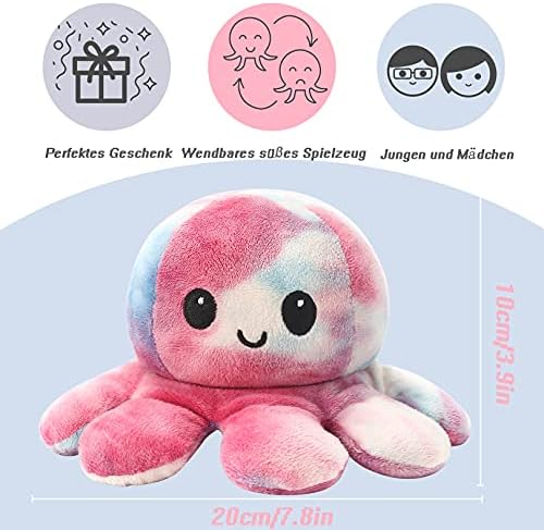 Ayca Octopus Reversible Double Face Double Face Mini Pieuvre En Peluche Doudou D Ambiance Ideal Comme Cadeau D Anniversaire Decoration D Halloween Amazon Fr Jeux Et Jouets