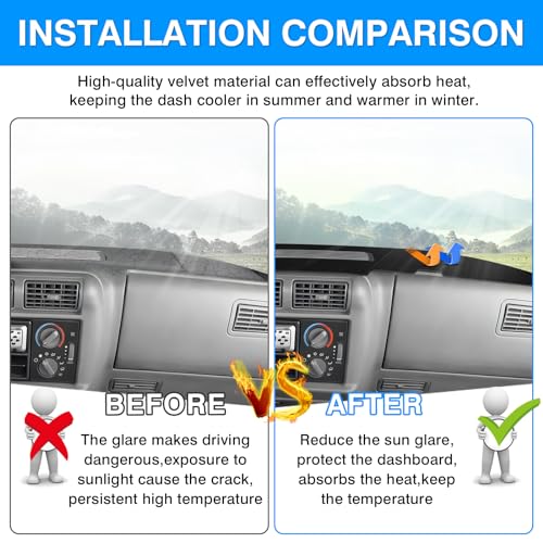 Image of Autorder Dashboard Cover Mat for 1989-1994 Ford Ranger / 1991-1994 Mazda Navajo & Ford Explorer / 1989 1990 Ford Bronco II Accessories Dash Cover Upgrade Velvet Dash Mat Sunshade Glare UV Rays Protector