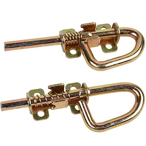 Spring Barrel Bolts - Loop Style Door Latch Hardware Lock Barrel Bolt Gate Latches For Shed,Gates,Doors,Garden,Wooden Window,Fence,Playhouse,Chicken Coop,Include Screws|1 Pair #TOP2