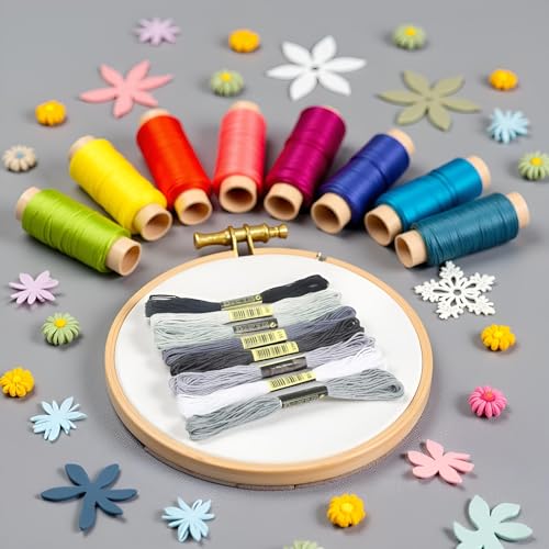 Image of 8Pcs 7.5m Cotton Stitch Embroidery Thread Floss DIY Friendship Bracelets Floss Craft Sewing Skeins Grey Fashion Embroidery Floss for Arts,Embroidery Thread and Floss, Crafts and Sewing