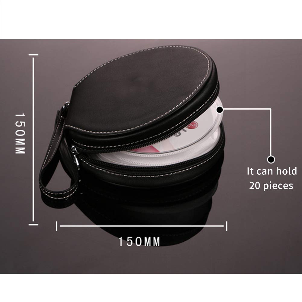 Porta CD Custodia Auto,Custodia per CD/DVD da 20 Capacità Portafoglio Portafoglio in Pelle PU Divisore per CD con Film per Film Divisorio Portatile per DVD Organizer Cartella per Viaggi in Auto