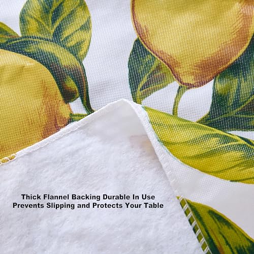 Newbridge Zesty Lemons Vinyl Tablecloth with Flannel Backing, 52 x 70 Inch Rectangle, French Country Lemon Vine Print, Easy Care Wipe Clean Indoor Outdoor Table Cover by Newbridge - Image 7