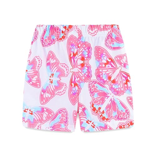 Image of HILEELANG Toddler Girl Summer Short Outfit Sets Cotton Short Sleeve Tops Tees Shorts Clothing Sets