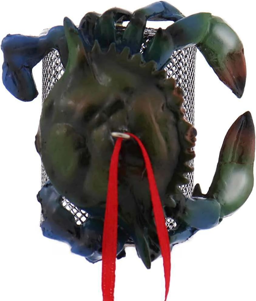 Kurt Adler Blue Crab with Wire Cage Ornament