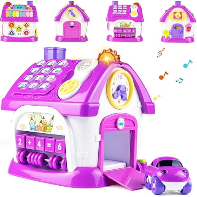Toys for 1 2 Year Old Girl Gifts, Montessori Toddler Toys 8 in 1 Multi-Functional Learning House for 1-2 Year Old Girl Birthday Gifts, Baby Toys 12-18 Months Girls and Boys