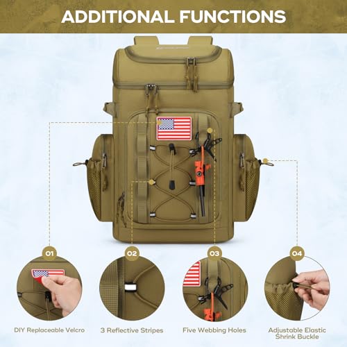 Image of Maelstrom 35 /50 Can Insulated Backpack Cooler, Leakproof Soft Lunch Ice Bag | Keeps Food Cold For 16h, Peva Liner, Durable Nylon, Ergonomic Padding. Perfect For Men, Women, Camping, Beach, Hiking, Travel