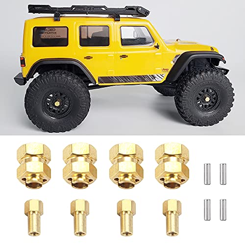 ZuoLan Brass 7mm Wheels Hex Hub +4mm Extension Hex Drive Adapter for 1/24th Axial SCX24 AXI90081 RC Crawler Car Upgrades Zubehör Cover