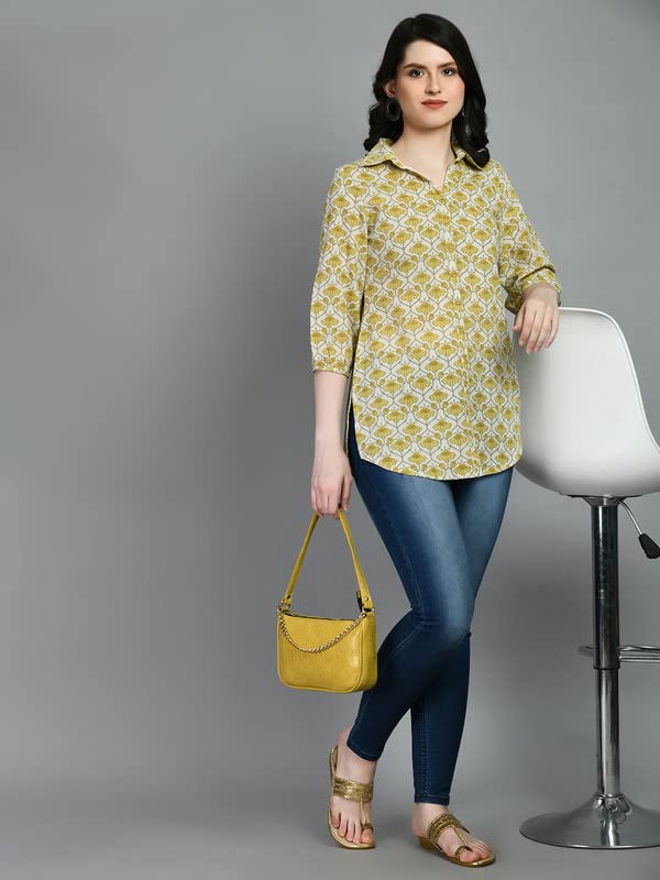 Image of Meesan Women's Casual Ethnic 3 /4 Sleeve Printed Tunic