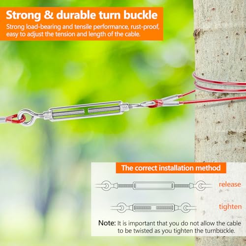 image for XiaZ 50FT Dog Trolley System, Dog Tie Out Cable for Dogs Up to 120lbs,