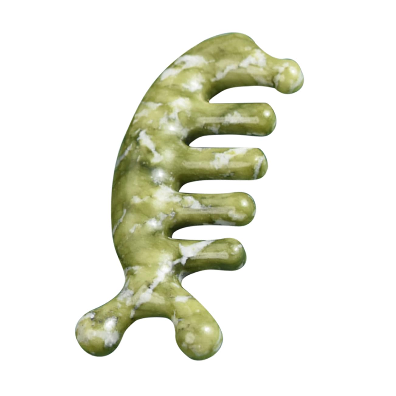 Beavorty 4piezas Masajeador De Jade Cabelludo Peine De Masaje De Dientes Anchos Herramienta De Relajación y De Tensión Diseño Color Verde