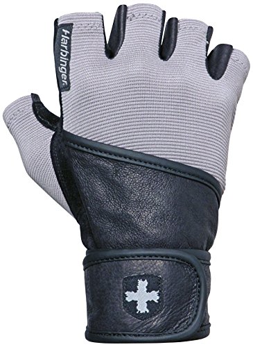 Harbinger Men's Classic Wrist Wrap Glove with Leather Palm (Pair), Small